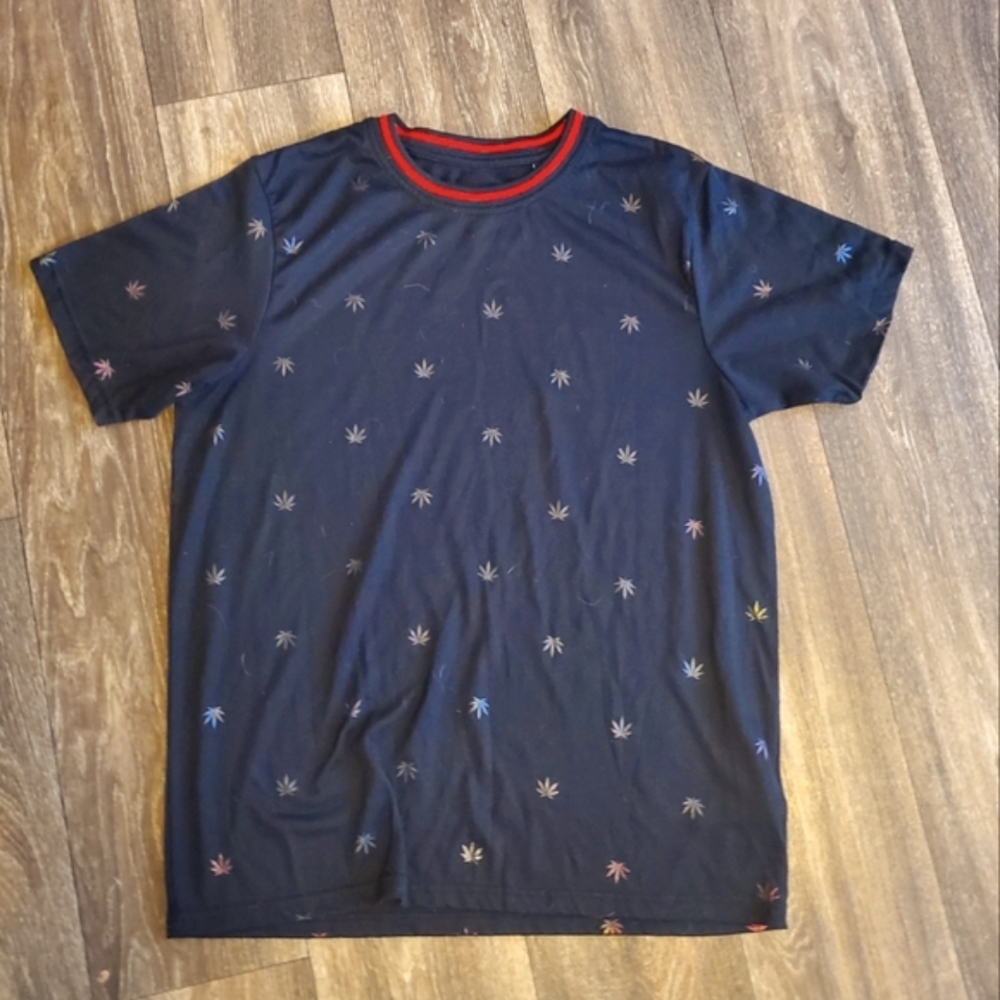 Drill Clothing Co. Men's Holographic Metalic Leaf Print T-Shirt.